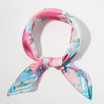 Truedames Abstract Garden Print Square Bandana Scarf In Multi