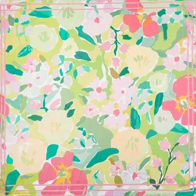 Truedames Abstract Garden Print Square Bandana Scarf In Multi