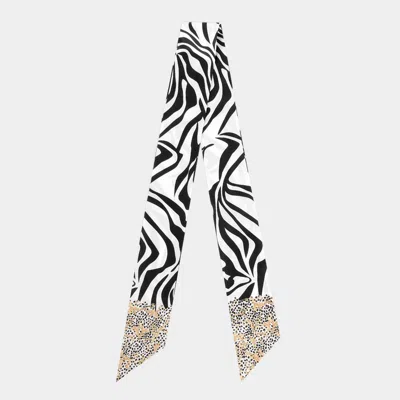 Truedames Abstract Graphic Pattern Print Silk Feel Twilly Skinny Scarf
