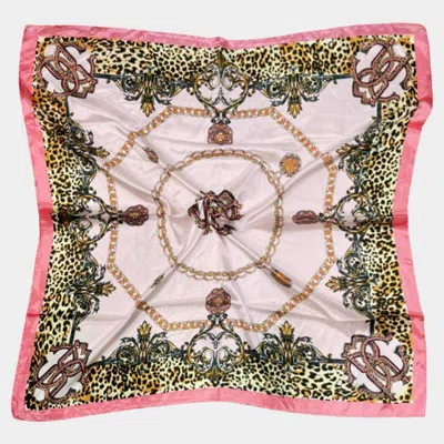 Truedames Abstract Leopard Pattern Printed Square Silky Satin Scarf Shawl In Multi