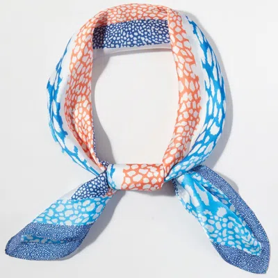 Truedames Abstract Leopard Print Square Bandana Scarf In Multi