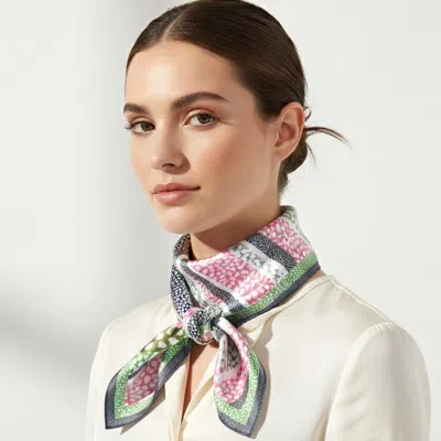 Truedames Abstract Leopard Print Square Bandana Scarf In Multi