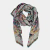 Truedames Abstract Pattern Printed Oblong Silky Satin Scarf Shawl In Gray