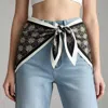 Truedames Abstract Pattern Printed Silk Scarf In Multi