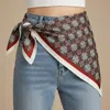 Truedames Abstract Pattern Printed Silk Scarf In Multi