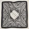 Truedames Abstract Pattern Printed Square Silky Satin Scarf In Black