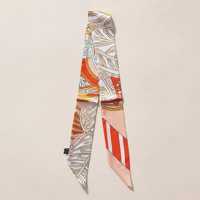 Truedames Abstract Pattern Printed Twilly Skinny Scarf In Multi