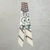 Truedames Abstract Pattern Printed Twilly Skinny Scarf In White