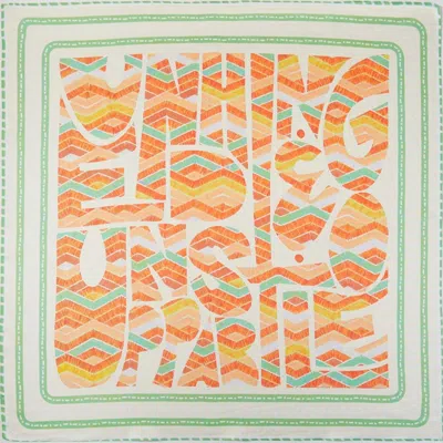 Truedames Abstract Tribal Print Square Bandana Scarf In Green