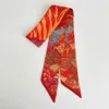 Truedames Abstract Zebra Floral Pattern Printed Twilly Skinny Scarf In Multi