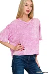 Truedames Acid Crinkle-washed Oversized T-shirt In Pink