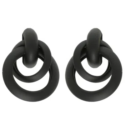 Truedames Acrylic Door Knocker Earrings In Black