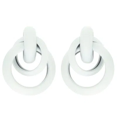 Truedames Acrylic Door Knocker Earrings In White