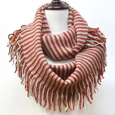 Truedames Acrylic Infinity Fringe Scarf In Multi