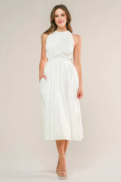 Truedames Admired From Afar Woven Midi Dress In White