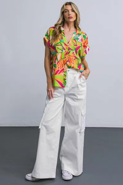 Truedames Adorable Posh Woven Cargo Pants In Multi