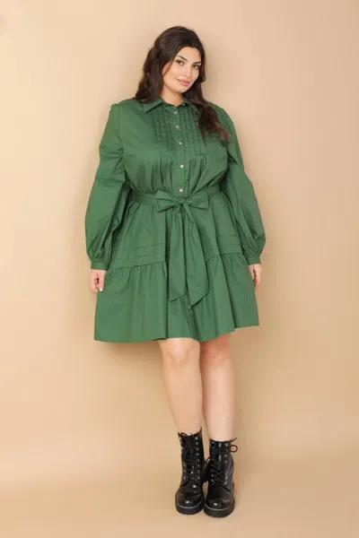 Truedames Aesthetic Pose Woven Mini Dress In Green