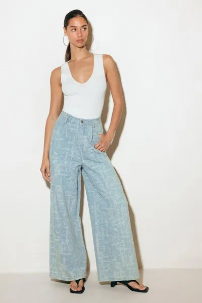 Truedames Airy Romance Wide Leg Denim Pants In Blue