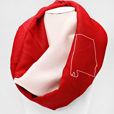 Truedames Alabama Polyester Infinity Scarf In Red