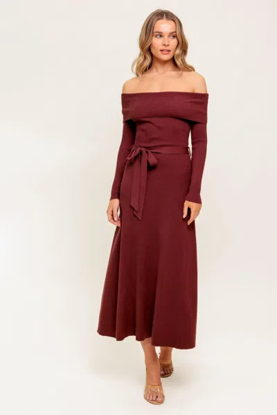 Truedames All A Fantasy Sweater Midi Dress In Brown