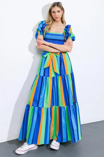Truedames All About The Vibe Woven Maxi Dress In Blue