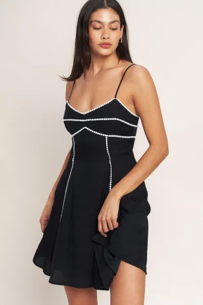 Truedames All Eyes On You Woven Mini Dress In Black