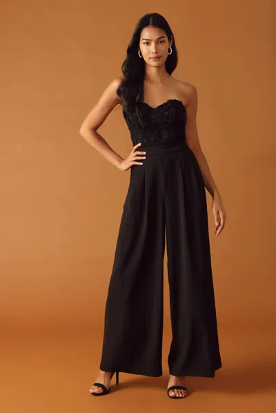 Truedames All My Life Woven Jumpsuit In Black
