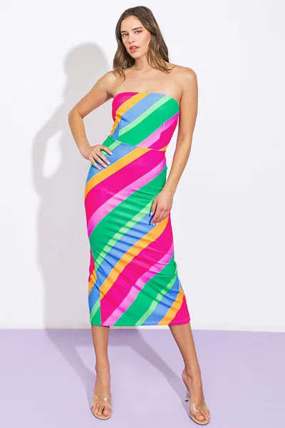 Truedames All Or Nothing Ponti Midi Dress In Multi