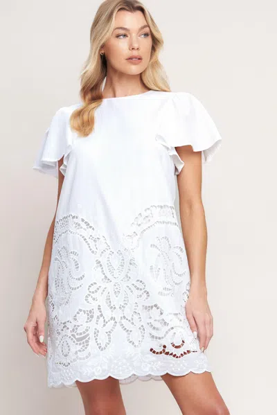 Truedames All The Right Reasons Woven Eyelet Dress In White