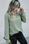 Truedames Allover Ruffle Shirred Neck Flounce Sleeve Blouse In Gold