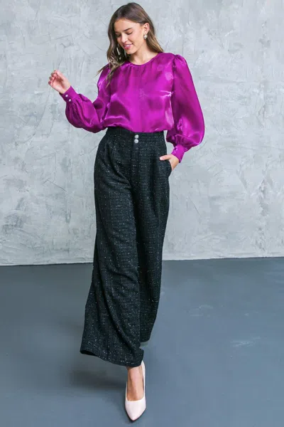 Truedames Always Praiseworthy Tweed Pants In Black