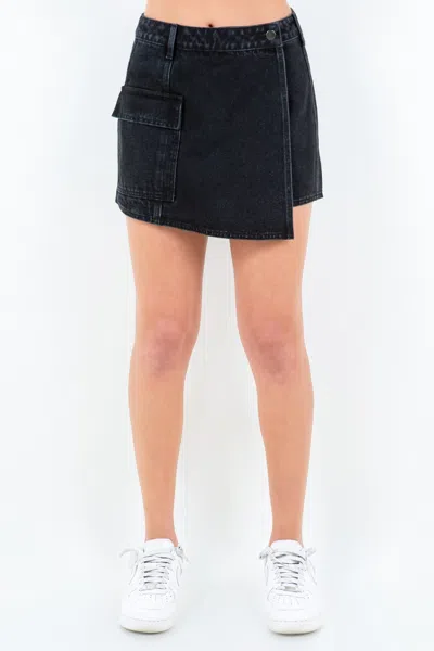 Truedames American Bazi Cargo Pocket Mini Skort In Black