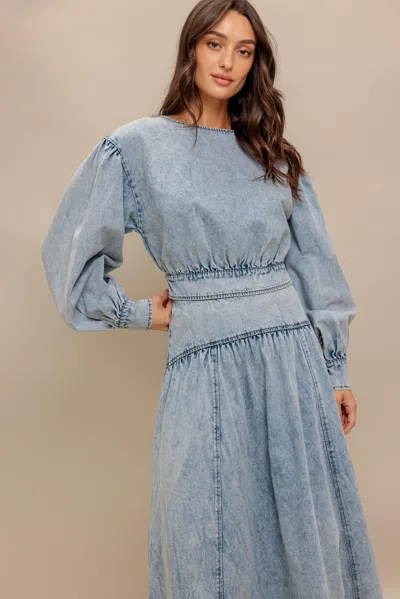 Truedames American Blend Denim Top In Blue