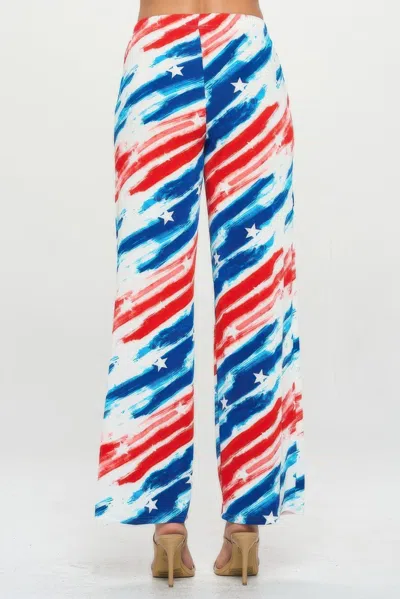 Truedames American Flag Print Flare Pants In Multi
