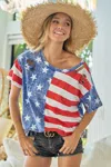 Truedames American Flag Theme Short Sleeve T-shirt In Multi