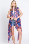 Truedames American Flag Vest In Multi