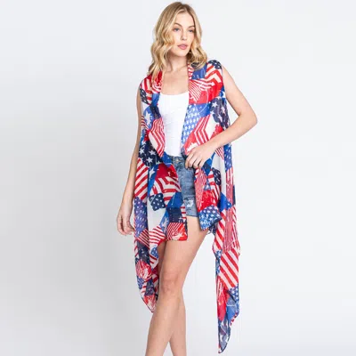 Truedames American Usa Flag Vest Poncho Onesize In Multi