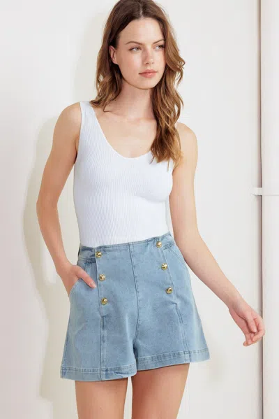 Truedames Angel Wings And Chamomile Woven Skort In Blue