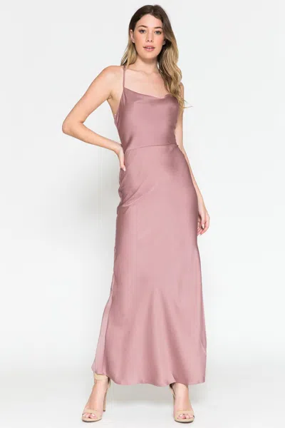 Truedames Ankle Length Satin Bridesmaids Gowns In Pink