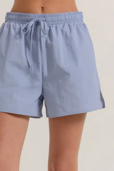 Truedames Anorak Side Slit Workout Shorts In Blue