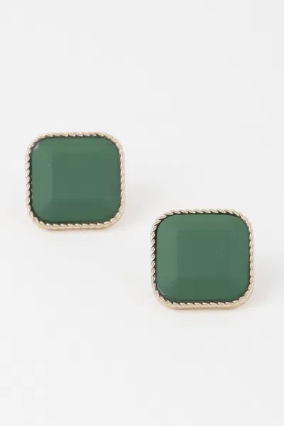 Truedames Antique Twisted Cubic Earrings In Green