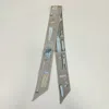 Truedames Art Inspired Pattern Printed Twilly Skinny Scarf In Gray