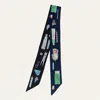 Truedames Art Inspired Pattern Printed Twilly Skinny Scarf In Multi