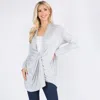 Truedames Asymmetrical Open Front Solid Cardigan In Gray