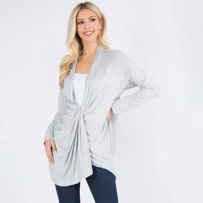 Truedames Asymmetrical Open Front Solid Cardigan In Gray