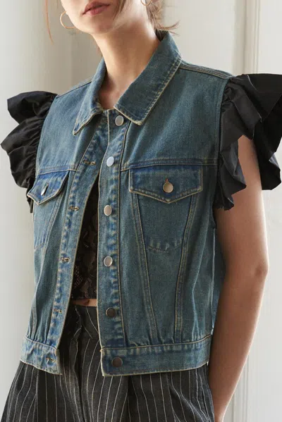 Truedames Authentic Moments Denim Vest In Blue