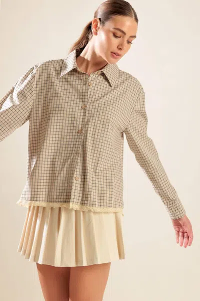 Truedames Awaiting Love Woven Top In Gray