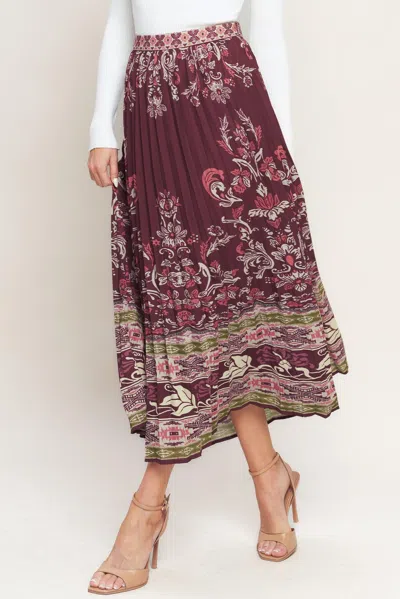 Truedames Aztec Cherry Woven Midi Skirt In White