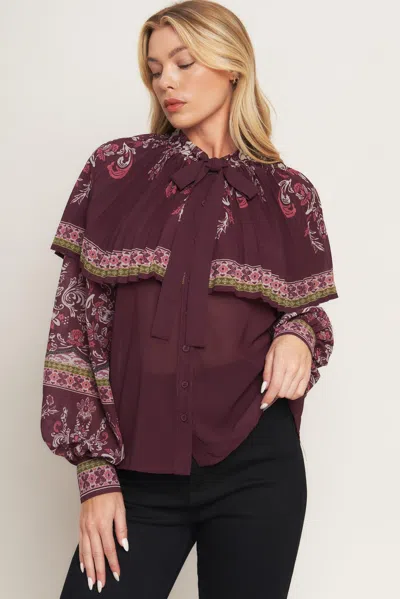 Truedames Aztec Cherry Woven Top In White