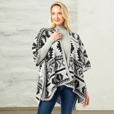 Truedames Aztec Pattern Tassel Poncho In Multi